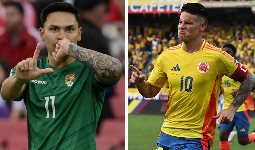 Bolivia y Colombia ya jugaron la mitad de sus partidos en estas eliminatorias 2026. Foto: composición de LR/AFP