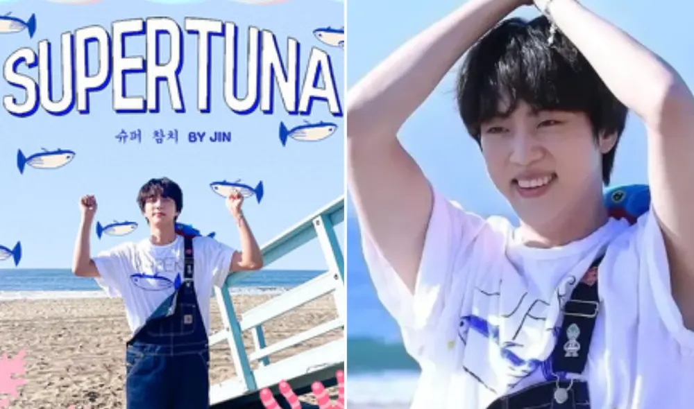 Jin de BTS lanzó 'Super Tuna' como una sorpresa especial para sus fans en la celebración de su cumpleaños en 2021. Foto: composición LR/Bighit Jin de BTS lanzó 'Super Tuna' como una sorpresa especial para sus fans en la celebración de su cumpleaños en 2021. Foto: composición LR/Bighit
