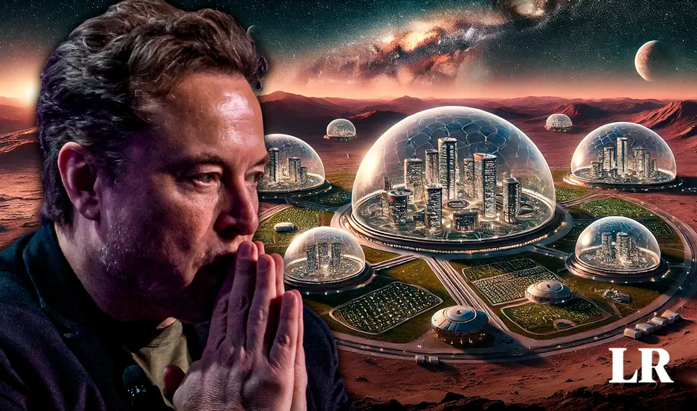 Starship transportaría a 100 pasajeros a Marte durante cada viaje que sucedería cada 2 años, según afirmó Musk. Foto: composición LR/AFP/IA