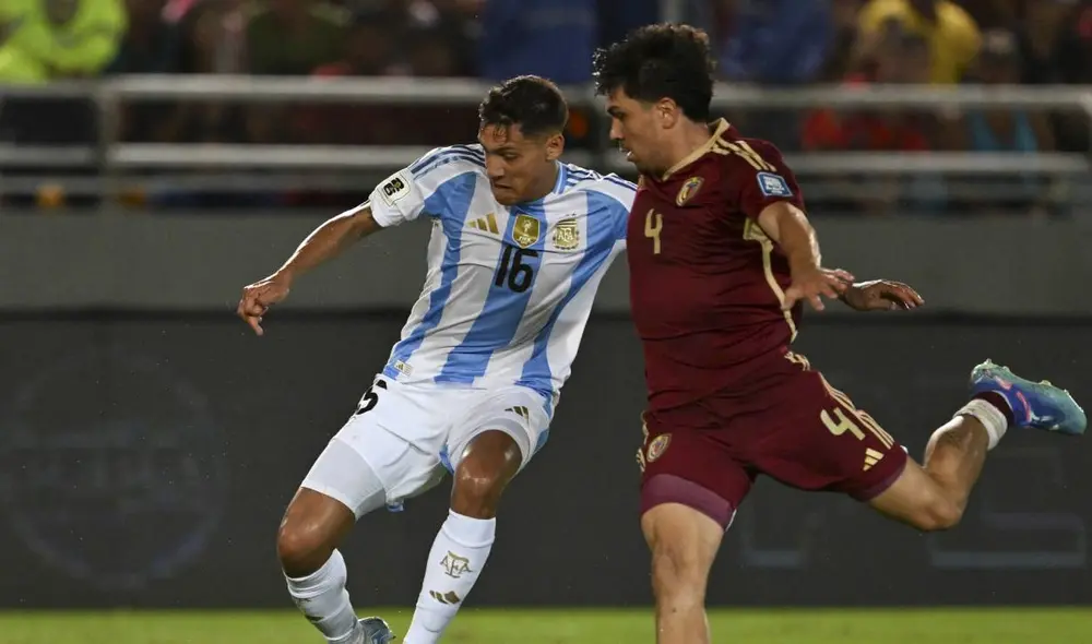 Argentina enfrentó a Venezuela en Maturín por la novena fecha de las Eliminatorias. Foto: AFP