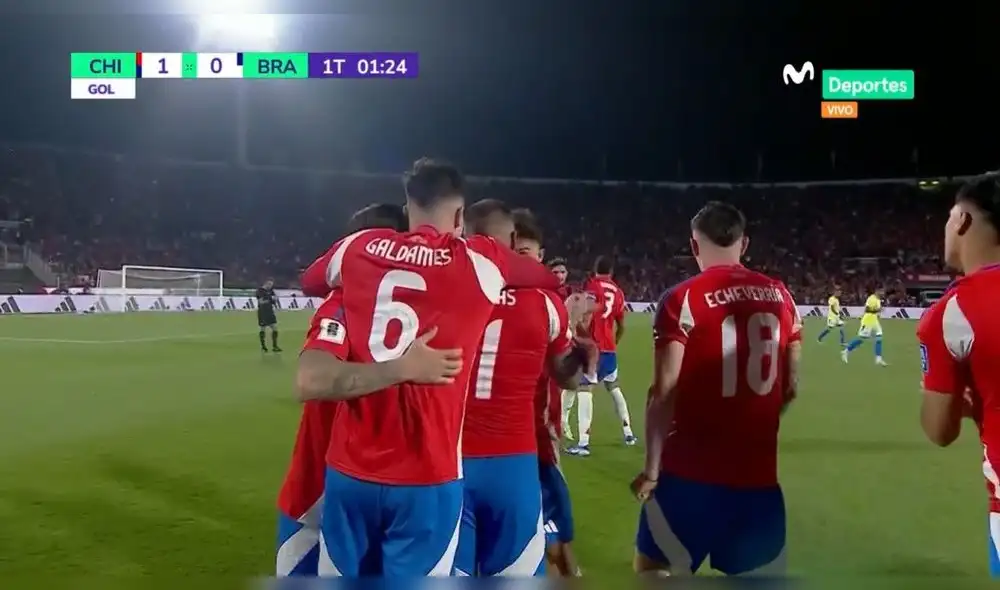 Eduardo Vargas vuelve a ser titular con Chile. Foto: captura de Movistar