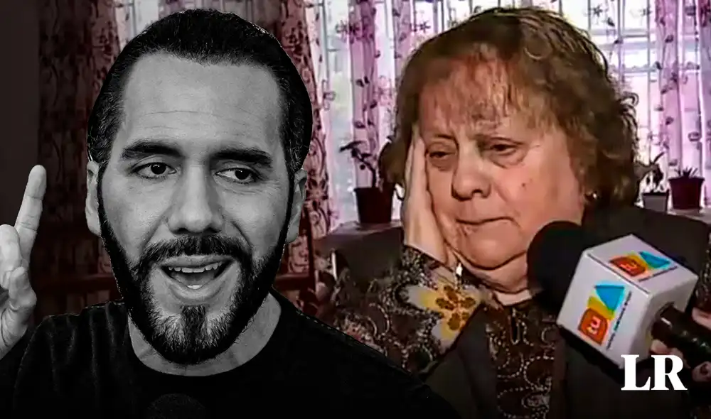 La adulta mayor contó que abrazó a delincuente suplicando que no la dañara. Bukele comentó la noticia. Foto: composición LR/AFP