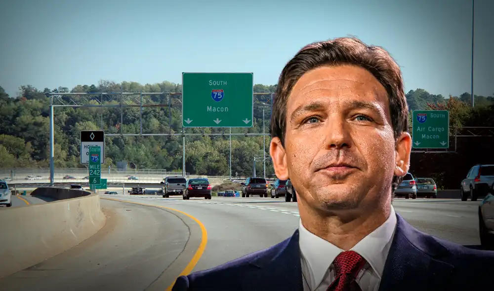 Ron DeSantis, gobernador de Florida, trabaja en el proyecto de remodelar la interestatal 75. Foto: Composición LR Ron DeSantis, gobernador de Florida, trabaja en el proyecto de remodelar la interestatal 75. Foto: Composición LR