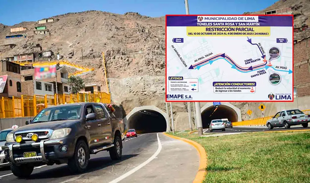 El corredor Azul desviará su recorrido ante el cierre parcial de túneles. Foto: composición LR/difusión/Andina/MML