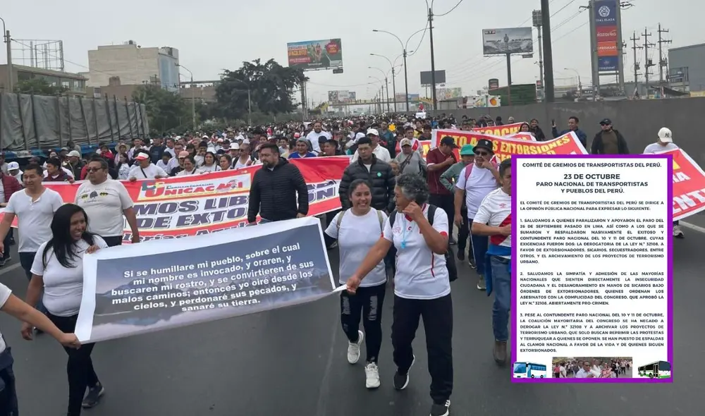 Gremios de transportistas del Perú anuncian paro nacional este 23 de octubre. Foto: composición LR Gremios de transportistas del Perú anuncian paro nacional este 23 de octubre. Foto: composición LR