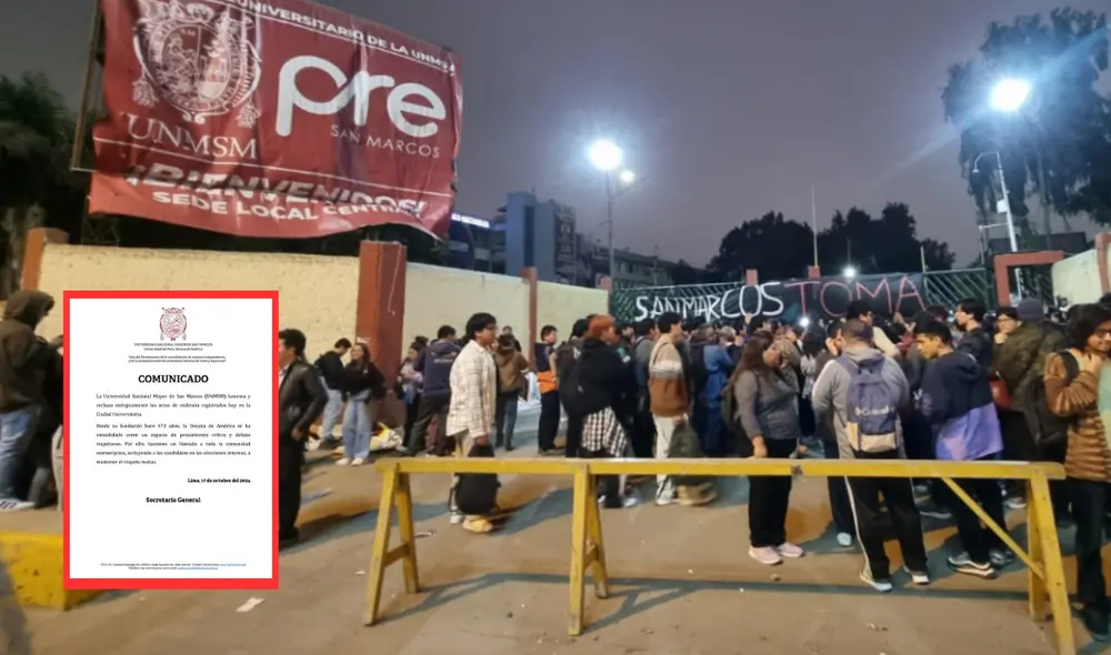 Autoridades de San Marcos emiten un comunicado sobre la toma de la universidad. Foto: UNMSM Autoridades de San Marcos emiten un comunicado sobre la toma de la universidad. Foto: UNMSM