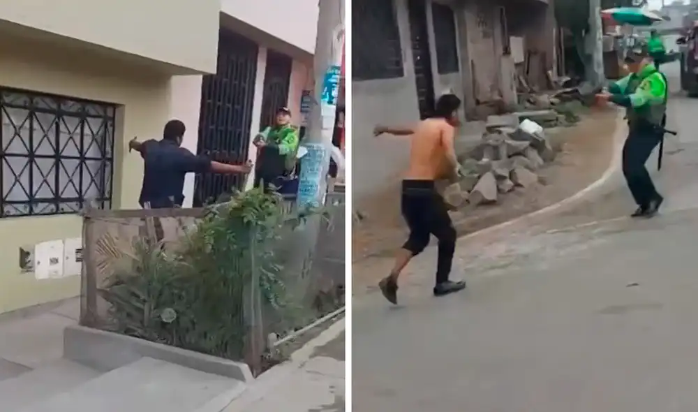 El agresor recibió dos disparos en la pierna tras agredir a su expareja. Foto: composición LR/América TV