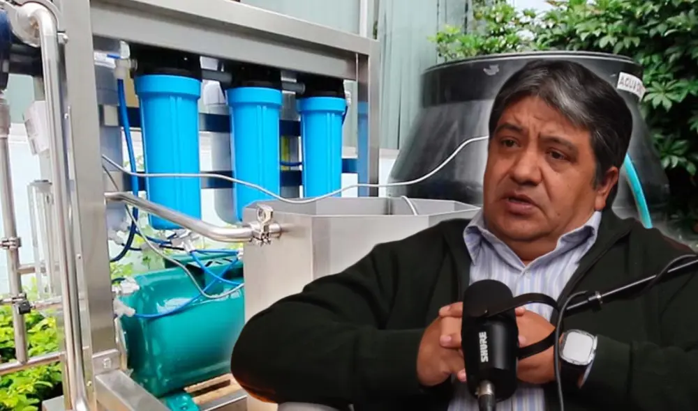 El purificador de Ortiz emplea tecnología de ozono para tratar el agua. Foto: composición LR/Construcción y Vivienda/Gurú Motivación