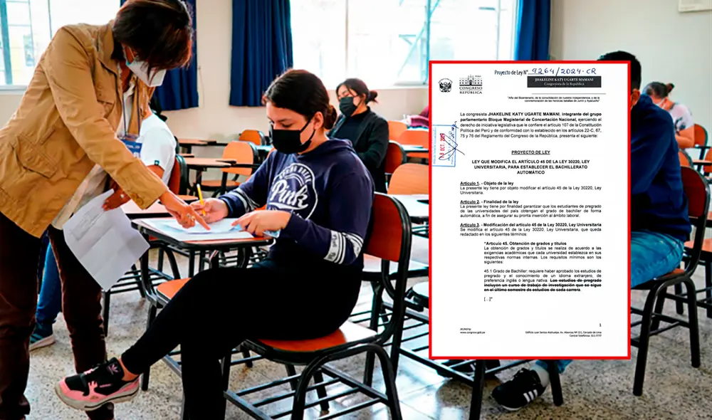 Congresista presenta iniciativa de ley de bachiller automático sin trabajo de investigación. Foto: Composición La República Congresista presenta iniciativa de ley de bachiller automático sin trabajo de investigación. Foto: Composición La República
