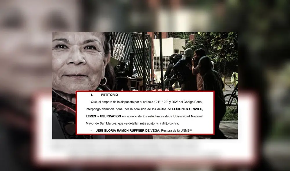 Jerí Ramón tendrá que responder ante la justicia. (Composición con foto del ingreso vandálico registrado por el reportero gráfico Juan Mandamiento).