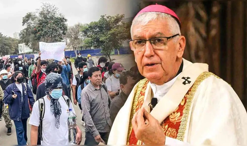 El cardenal Castillo afirmó que los ciudadanos tienen el derecho a protestar. Foto: composición LR/La República/Andina