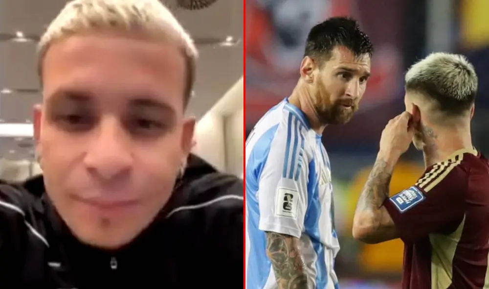 Yeferson Soteldo y Lionel Messi se vieron las caras en el enfrentamiento de sus selecciones por la fecha 9 de las Eliminatorias 2026. Foto: composición LR/captura/EFE Yeferson Soteldo y Lionel Messi se vieron las caras en el enfrentamiento de sus selecciones por la fecha 9 de las Eliminatorias 2026. Foto: composición LR/captura/EFE
