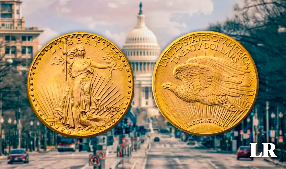 La casa de subastas Sotheby’s vendió una moneda Double Eagle de 1933 por la asombrosa suma de 18.9 millones de dólares. Foto: composición LR/Wikimedia Commons