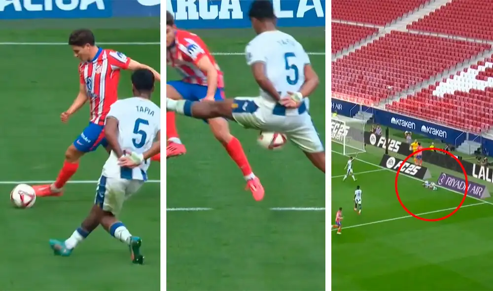 Renato Tapia fue titular en la caída de Leganés ante Atlético de Madrid. Foto: composición LR/captura de ESPN