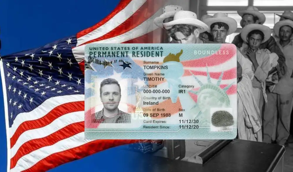 La Green Card antes era impreso en una hoja para poder identificar a los inmigrantes que ingresaban a Estados Unidos. Foto: composición LR/ AARP/ BBC La Green Card antes era impreso en una hoja para poder identificar a los inmigrantes que ingresaban a Estados Unidos. Foto: composición LR/ AARP/ BBC