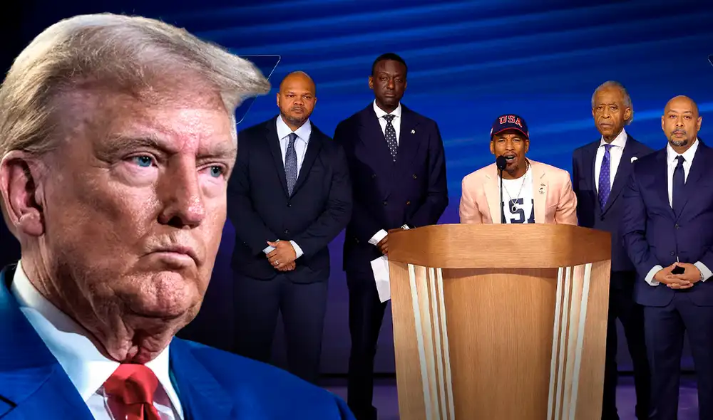 Donald Trump recibió una denuncia de los 'Cinco de Central Park' tras los comentarios del último debate con Kamala Harris. Foto: Composición LR