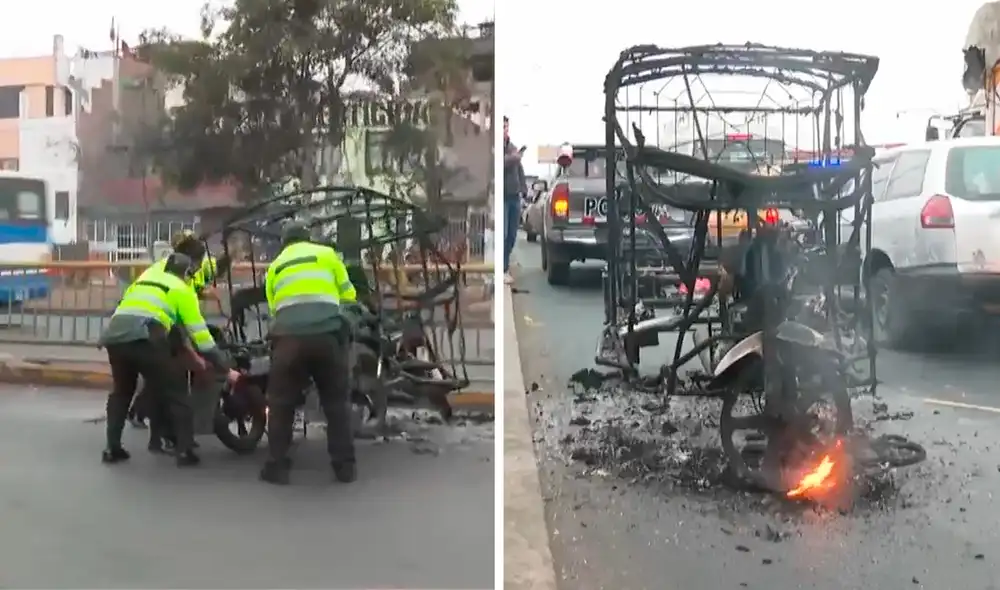 El vehículo bloqueó el tránsito en uno de los carriles de la av. Circunvalación. Foto: composición LR/América TV El vehículo bloqueó el tránsito en uno de los carriles de la av. Circunvalación. Foto: composición LR/América TV