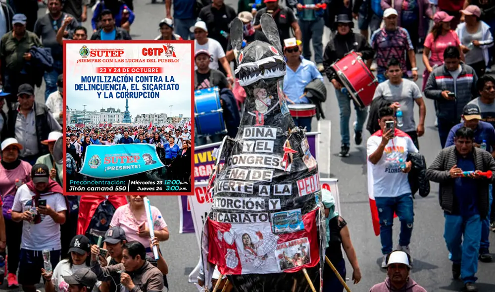 Sutep se une al paro de transportistas este 23 y 24 de octubre/Composición Luis Aguilar LR Sutep se une al paro de transportistas este 23 y 24 de octubre/Composición Luis Aguilar LR