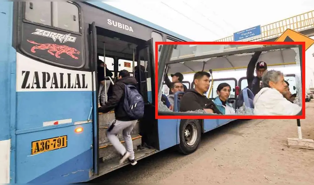 El conductor indicó que “pandilleros” atacaron su bus mientras realizaba su recorrido habitual. Foto: composición LR/La República/Canal N