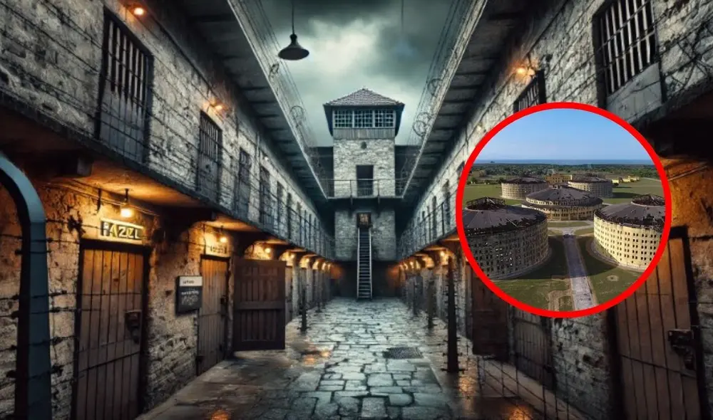 Esta cárcel fue construida en la década de 1930. Foto: IA / composición LR Esta cárcel fue construida en la década de 1930. Foto: IA / composición LR