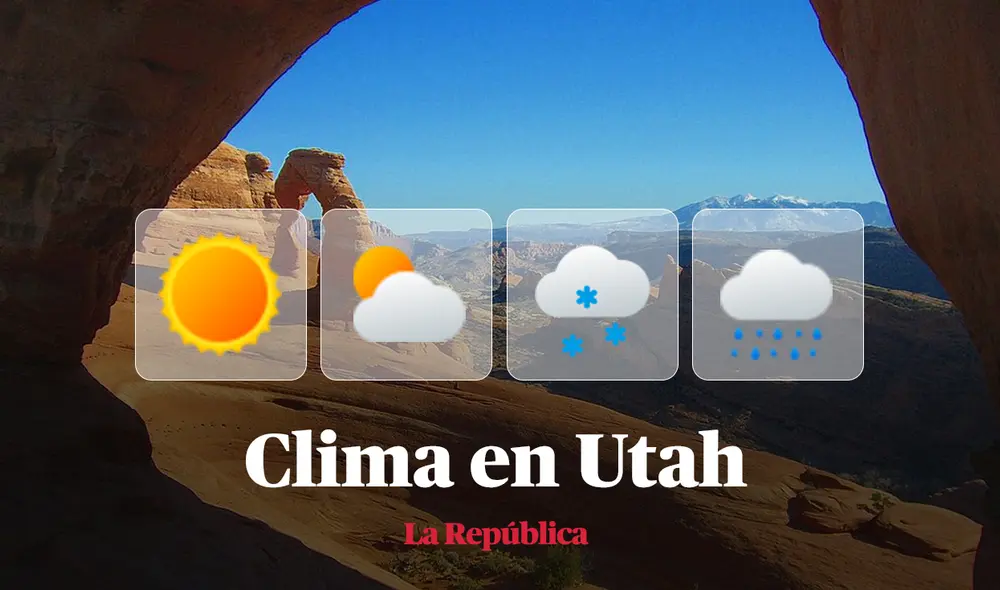 Clima y pronóstico del tiempo en Utah, según National Weather Service de Estados Unidos. Foto: composición LR/Wikipedia Clima y pronóstico del tiempo en Utah, según National Weather Service de Estados Unidos. Foto: composición LR/Wikipedia