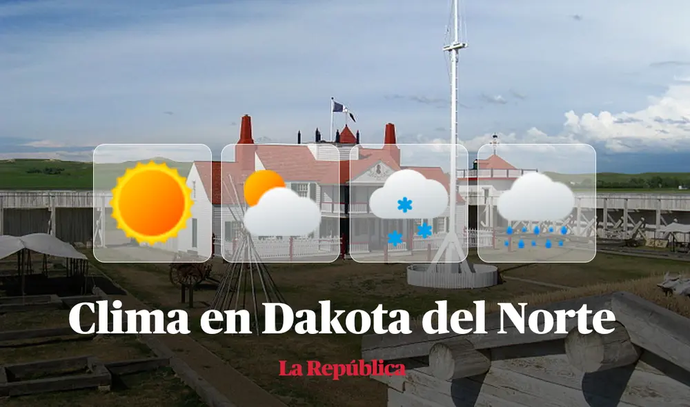 Clima y pronóstico del tiempo en Dakota del Norte, según National Weather Service de Estados Unidos. Foto: composición LR/Wikipedia Clima y pronóstico del tiempo en Dakota del Norte, según National Weather Service de Estados Unidos. Foto: composición LR/Wikipedia