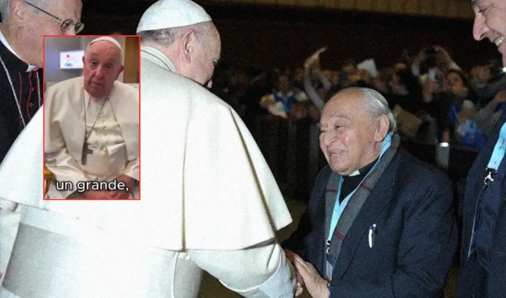 Papa Francisco junto al padre Gustavo Gutiérrez. Foto: difusión Papa Francisco junto al padre Gustavo Gutiérrez. Foto: difusión
