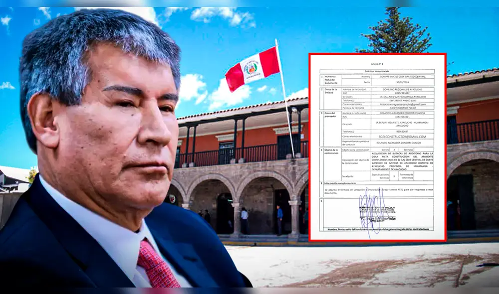 Wilfredo Oscorima gestionara costosa remodelación de auditorio de jueces. Foto: Composición La República.