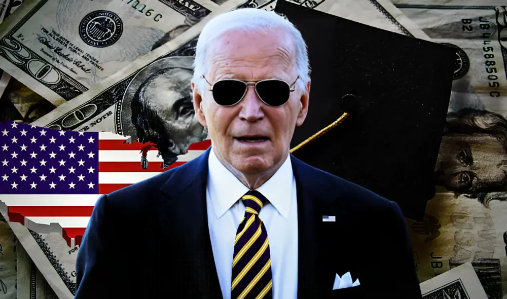 La propuesta de Biden y Harris contempla dos vías para aliviar la deuda de aproximadamente 8 millones de prestatarios. Foto: composición LR/AFP/TELEMUNDO La propuesta de Biden y Harris contempla dos vías para aliviar la deuda de aproximadamente 8 millones de prestatarios. Foto: composición LR/AFP/TELEMUNDO