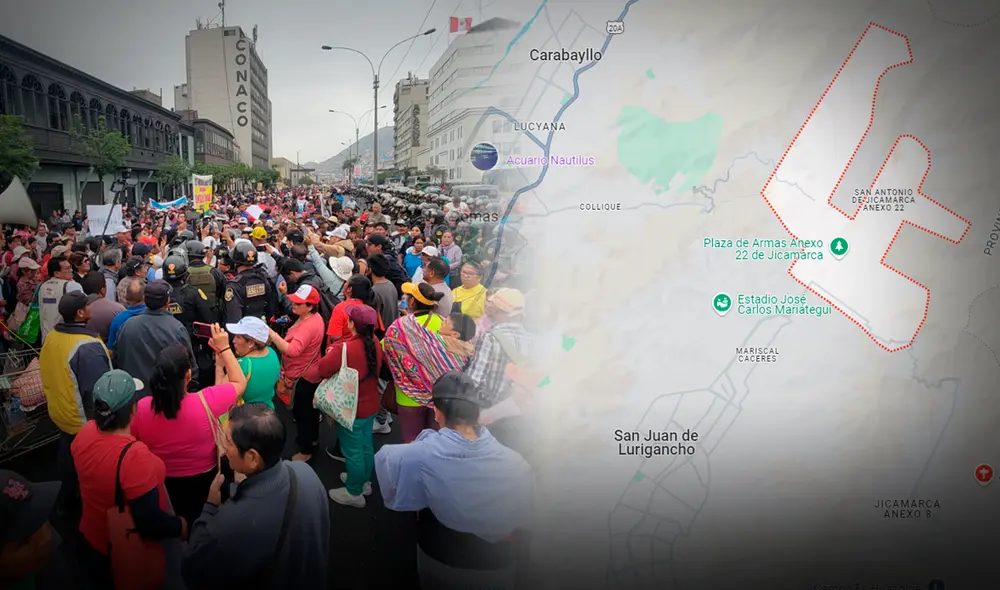 Vecinos salieron a las calles para exigir que Jicamarca se independice de SJL. Foto: Mirian Torres - LR/Google Maps Vecinos salieron a las calles para exigir que Jicamarca se independice de SJL. Foto: Mirian Torres - LR/Google Maps