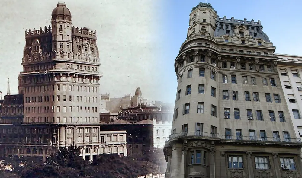 Este antiguo edificio fue el primer rascacielos de Sudamérica: se ubica en la avenida Paseo Colón y hoy es un ministerio. Foto: composición LR / Billiken / TridAdvisor