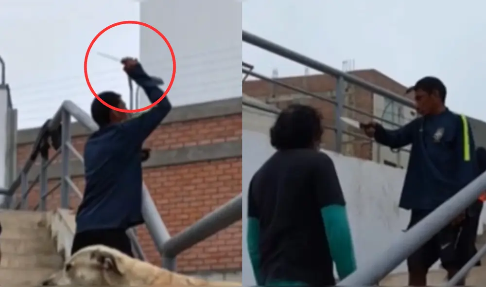 Hombre fue reducido por personal de serena hoy y agentes de la PNP. Foto: Captura America Noticias