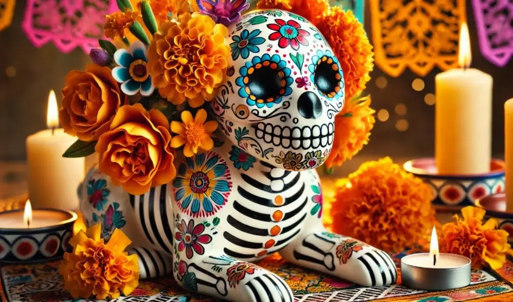 El homenaje a las mascotas fallecidas abre la celebración por el Día de Muertos en México. Foto: ChatGPT El homenaje a las mascotas fallecidas abre la celebración por el Día de Muertos en México. Foto: ChatGPT