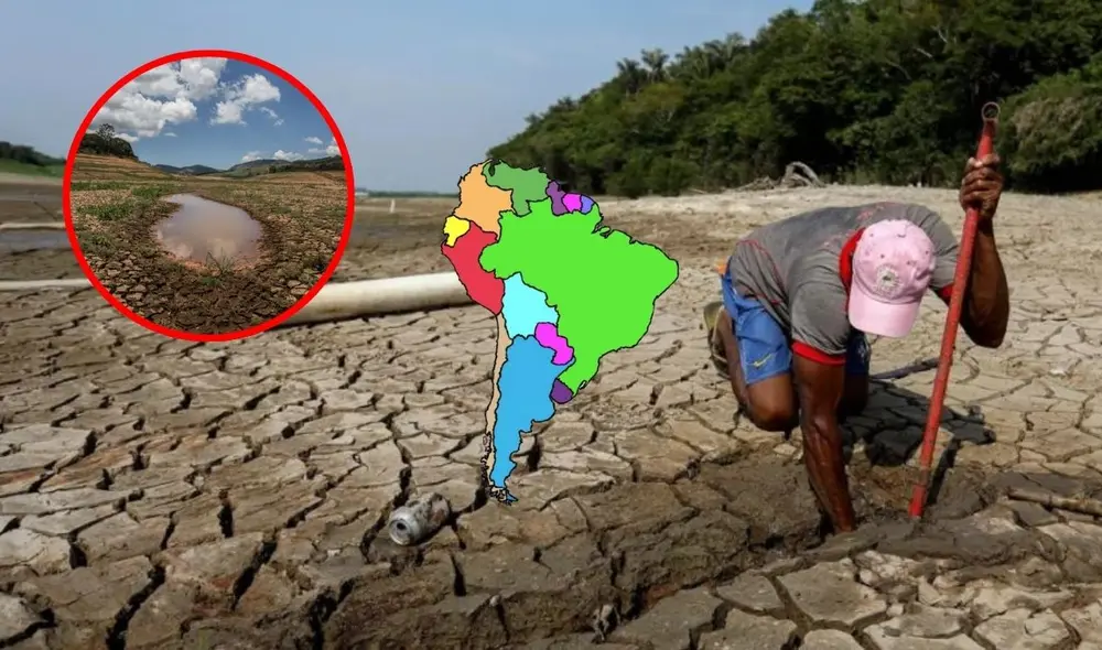 Las sequías más complejas de la historia de Sudamérica deshidrataron vastas áreas, contribuyendo a incendios forestales devastadores. Foto: composición LR Las sequías más complejas de la historia de Sudamérica deshidrataron vastas áreas, contribuyendo a incendios forestales devastadores. Foto: composición LR