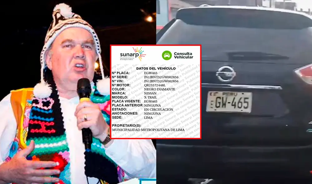 Vehículo de la MML fue visto en evento de Renovación Popular en Huancayo Foto: Composición LR.