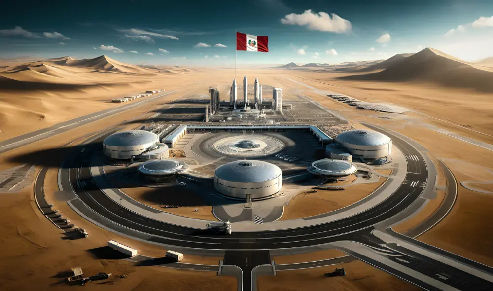 Spaceport, considerado como el megapuerto espacial más grande de América Latina, forma parte del Informe Multianual de Inversiones en Asociaciones Público-Privadas del Ministerio de Defensa del Perú. Foto: IA