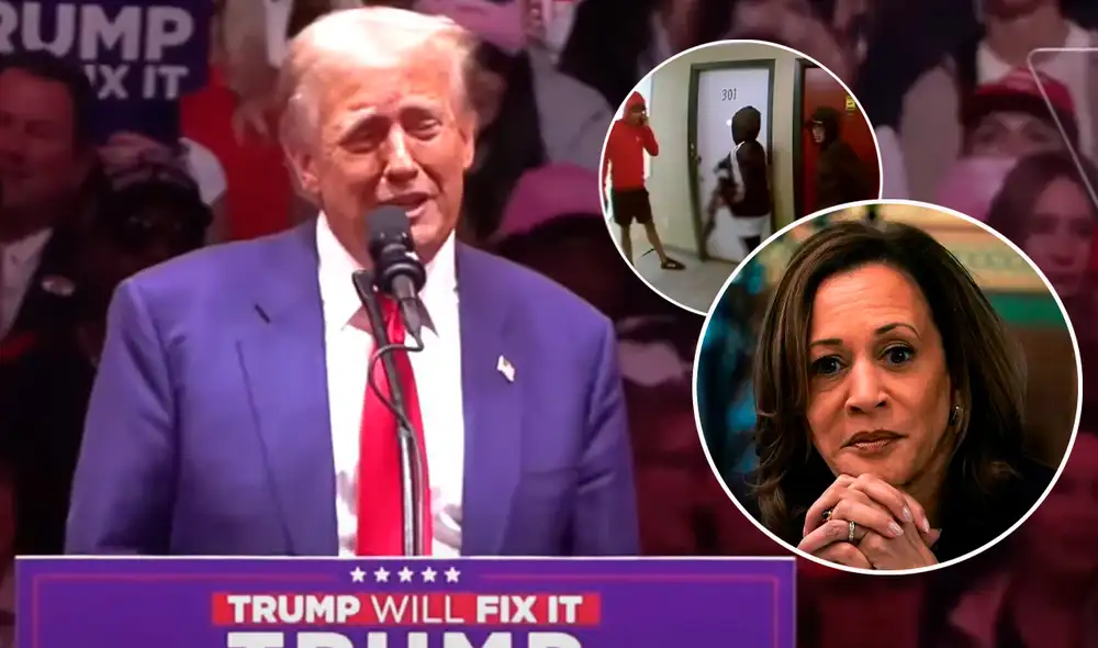 Donald Trump tildó de "enemiga" de Estados Unidos a Kamala Harris en su cierre de campaña. Foto: composición LR/EFE. Donald Trump tildó de "enemiga" de Estados Unidos a Kamala Harris en su cierre de campaña. Foto: composición LR/EFE.