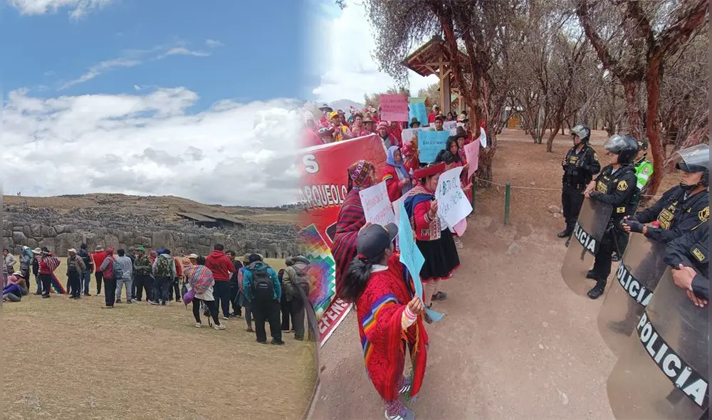 Cusco. Manifestaciones en Sacsayhuaman afectan a turistas. Foto: composición LR/Luis Álvarez