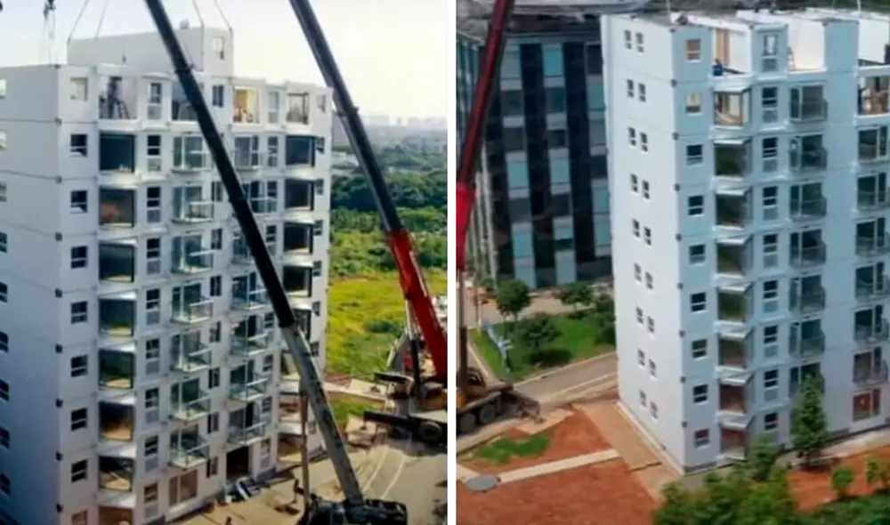 Este edificio de 10 pisos representa la velocidad y eficacia de construcción para proyectos de gran escala. Foto: composición LR/Clarin
