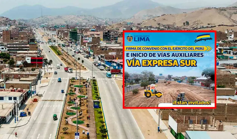 La firma de convenio con el Comando de Apoyo al Desarrollo Nacional permitirá el inicio de la construcción de las vías auxiliares de la Vía Expresa Sur. Foto: composición LR/Andina/MML