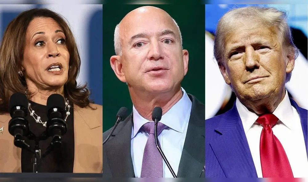 Jeff Bezos emitió una opinión sobre las elecciones en Estados Unidos. Foto: Composición LR/Perfil