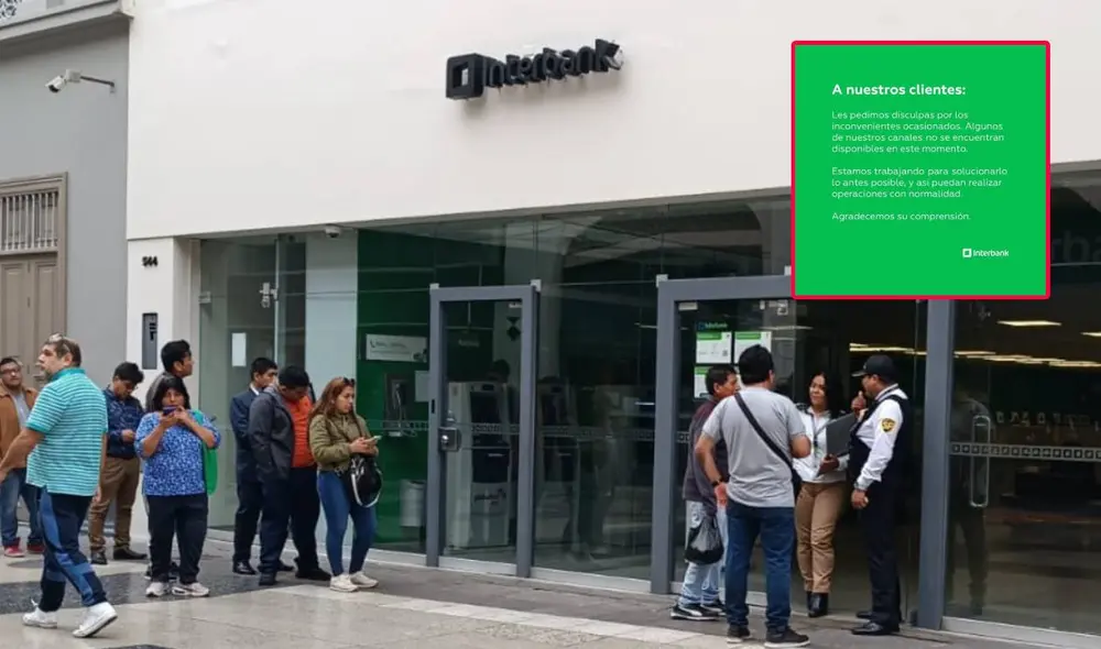 Clientes de Interbank preocupados por caída en el sistema de la entidad bancaria. Foto: Lucía D'Arrigo/ La República