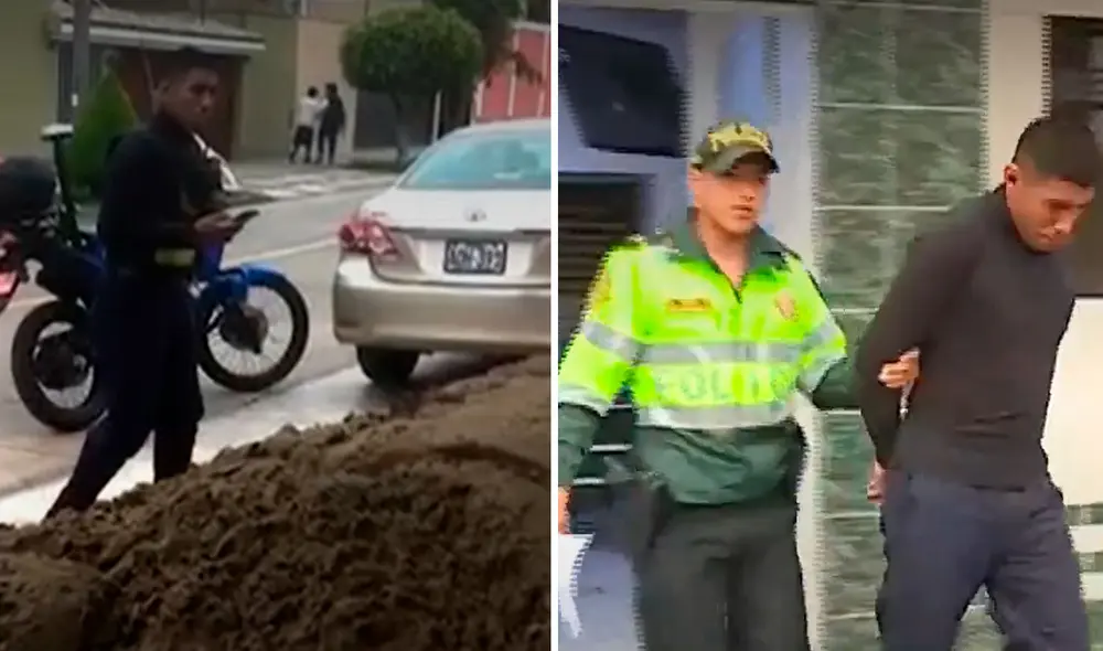 Al trabajador edil se le incautó también la motocicleta con la que realizaba patrullaje. Foto: composición LR/América TV