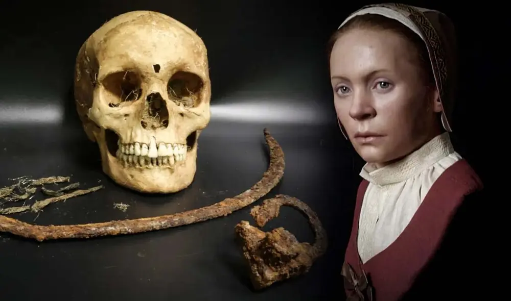 Zosia fue encontrada en un estado inusual, con una hoz de hierro sobre su cuello y un candado en su pie, lo que refleja las supersticiones sobre vampirismo en la Polonia rural del siglo XVII. Foto: composición LR/Oscar Nilsson