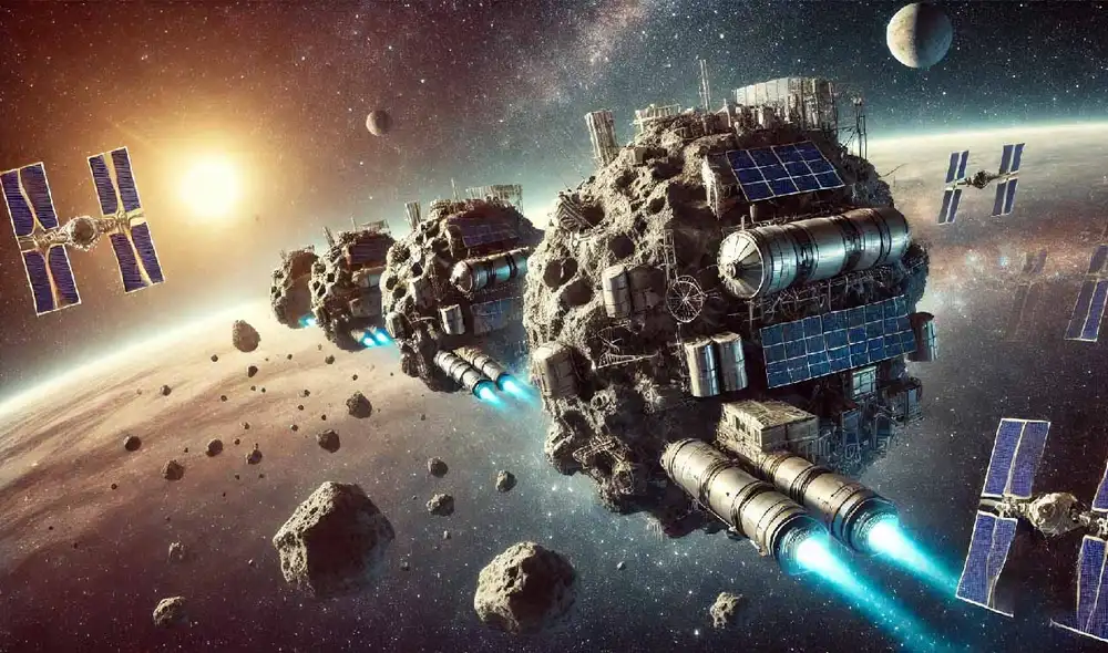 El estudio identificó asteroides que podrían servir de plataformas de transporte entre la Tierra, Marte y Venus, optimizando los costos de viaje. Foto: Dall.E