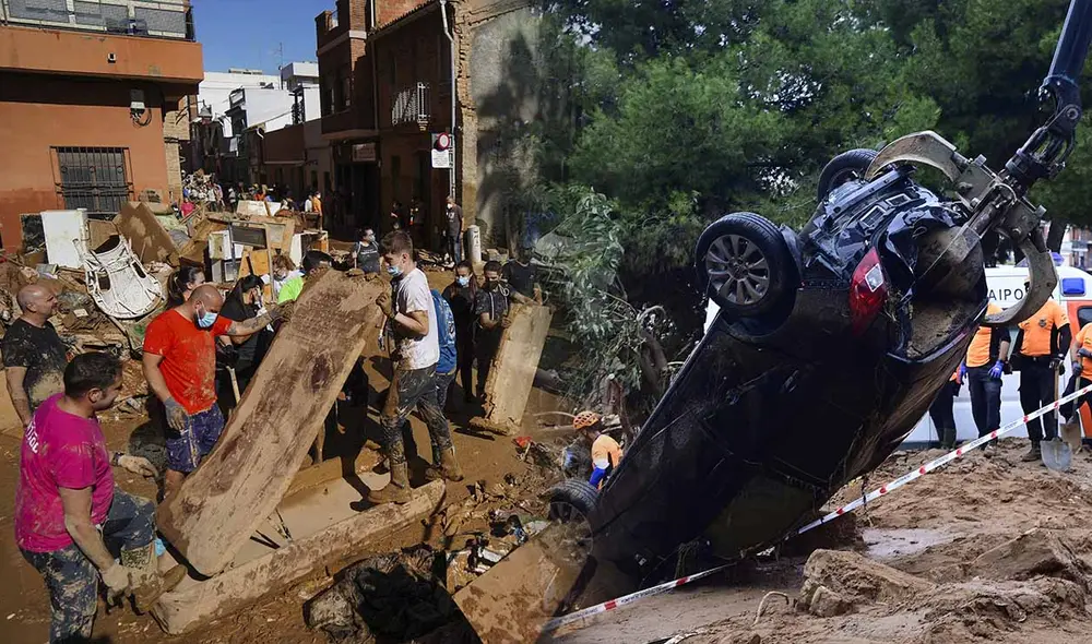 La DANA continúa afectando a España, con 217 fallecidos reportados por inundaciones en Valencia, donde se teme que el número aumente tras la búsqueda de desaparecidos.Foto: composición LR/AFP La DANA continúa afectando a España, con 217 fallecidos reportados por inundaciones en Valencia, donde se teme que el número aumente tras la búsqueda de desaparecidos.Foto: composición LR/AFP
