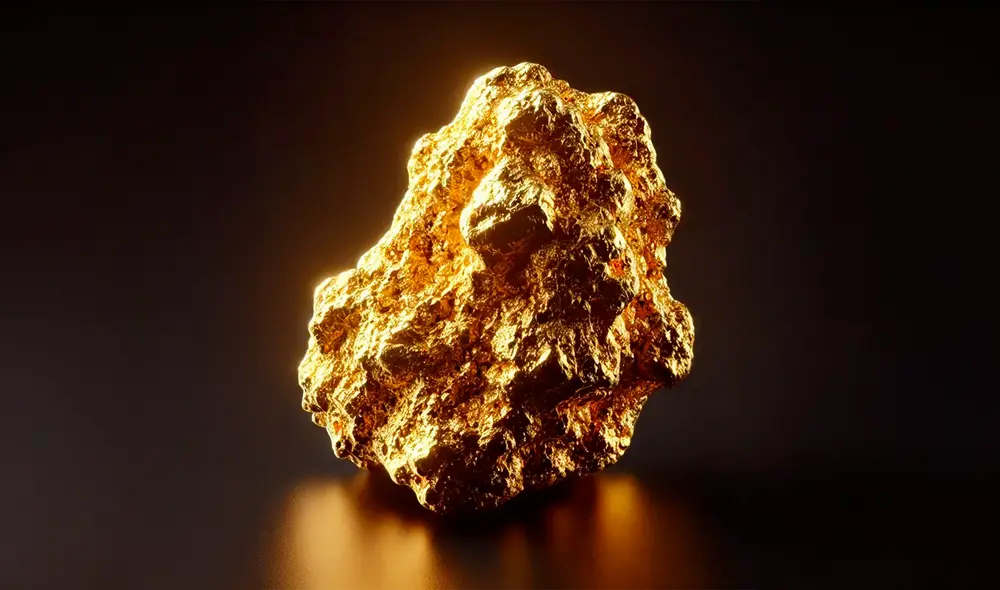 Pepita de oro fue encontrada en Australia por dos mineros y es conocida como un hito histórico. Foto: IA Pepita de oro fue encontrada en Australia por dos mineros y es conocida como un hito histórico. Foto: IA