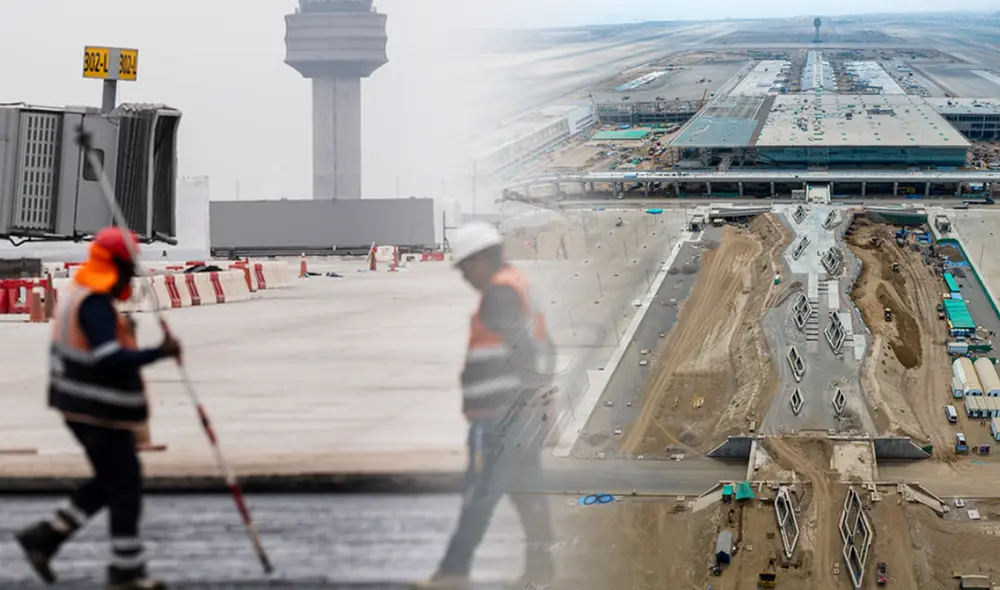 Construcción del Nuevo Aeropuerto Jorge Chávez está al 95%. Foto: composición LR/Andina