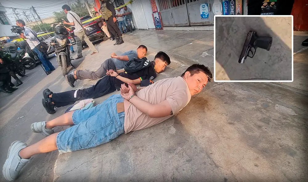 Marcas son detenidos tras intentar robar a una señora que iba a depositar dinero. Foto: composición LR/PNP Marcas son detenidos tras intentar robar a una señora que iba a depositar dinero. Foto: composición LR/PNP