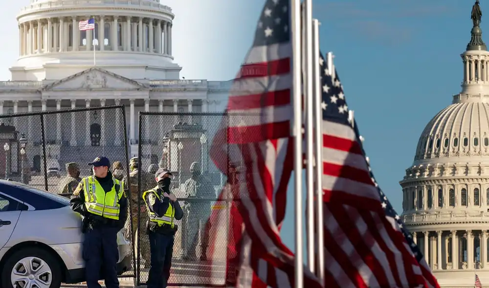 Las alarmas se han encendido por la seguridad en el Capitolio y la posibilidad de más incidentes violentos en elecciones en Estados Unidos. Foto: composición LR/AFP.